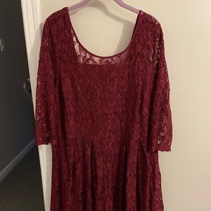 Burgundy lace Lane Bryant dress